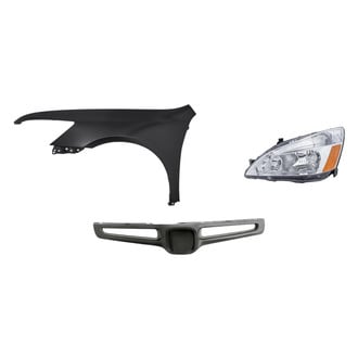 Replacement - 3-Piece Kit (Driver Side Headlight, Grille Bar, Front Driver Side Fender) (Standard Line)