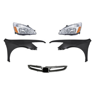 Replacement - 5-Piece Kit (Driver and Passenger Side Headlights, Grille, Driver and Passenger Side Fenders)