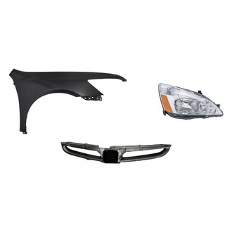 Replacement - 3-Piece Kit (Passenger Side Headlight, Grille, Front Passenger Side Fender)