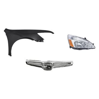 Replacement - 3-Piece Kit (Passenger Side Headlight, Grille Bar, Front Passenger Side Fender) (Standard Line)