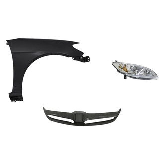 Replacement - 3-Piece Kit (Passenger Side Headlight, Grille Bar, Front Passenger Side Fender) (Standard Line)