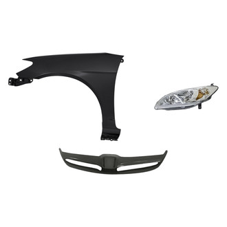 Replacement - 3-Piece Kit (Driver Side Headlight, Grille Bar, Front Driver Side Fender) (Standard Line)