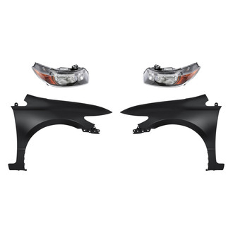 Replacement - 4-Piece Kit (Driver and Passenger Side Headlights, Driver and Passenger Side Fenders)