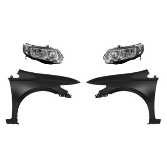 Replacement - 4-Piece Kit (Driver and Passenger Side Headlights, Driver and Passenger Side Fenders) (Standard Line)