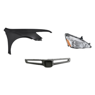 Replacement - 3-Piece Kit (Passenger Side Headlight, Grille Bar, Front Passenger Side Fender) (Standard Line)