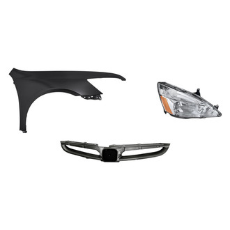 Replacement - 3-Piece Kit (Passenger Side Headlight, Grille, Front Passenger Side Fender) (Standard Line)
