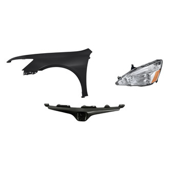Replacement - 3-Piece Kit (Driver Side Headlight, Grille Bar, Front Driver Side Fender) (Standard Line)