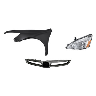 Replacement - 3-Piece Kit (Driver Side Headlight, Grille, Front Driver Side Fender) (CAPA Certified)
