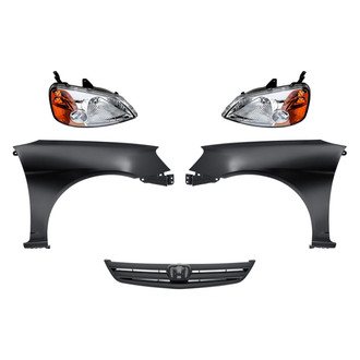 Replacement - 5-Piece Kit (Driver and Passenger Side Headlights, Grille, Driver and Passenger Side Fenders) (Standard Line)
