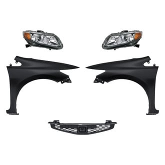 Replacement - 5-Piece Kit (Driver and Passenger Side Headlights, Grille, Driver and Passenger Side Fenders) (Standard Line)