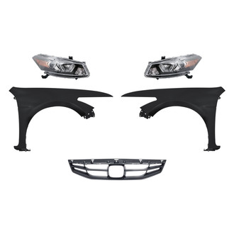 Replacement - 5-Piece Kit (Driver and Passenger Side Headlights, Grille, Driver and Passenger Side Fenders) (Standard Line)