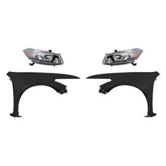 Replacement - 4-Piece Kit (Driver and Passenger Side Headlights, Driver and Passenger Side Fenders) (CAPA Certified)