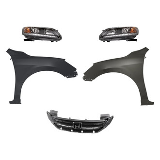 Replacement - 5-Piece Kit (Driver and Passenger Side Headlights, Grille, Driver and Passenger Side Fenders)