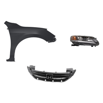 Replacement - 3-Piece Kit (Passenger Side Headlight, Grille, Front Passenger Side Fender)