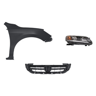 Replacement - 3-Piece Kit (Passenger Side Headlight, Grille, Front Passenger Side Fender) (Standard Line)