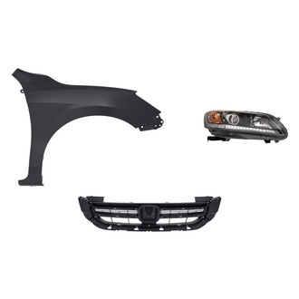 Replacement - 3-Piece Kit (Passenger Side Headlight, Grille, Front Passenger Side Fender) (Standard Line)