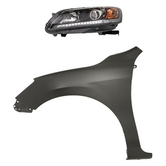 Replacement - 2-Piece Kit (Driver Side Headlight, Front Driver Side Fender) (CAPA Certified)
