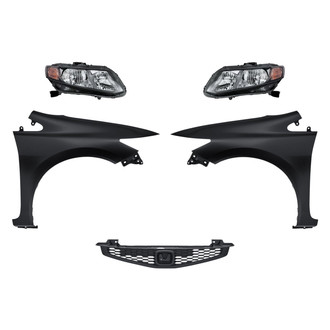 Replacement - 5-Piece Kit (Driver and Passenger Side Headlights, Grille, Driver and Passenger Side Fenders) (Standard Line)
