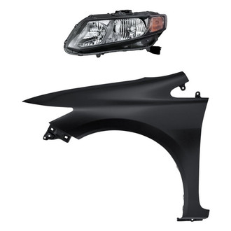 Replacement - 2-Piece Kit (Driver Side Headlight, Front Driver Side Fender) (Standard Line)