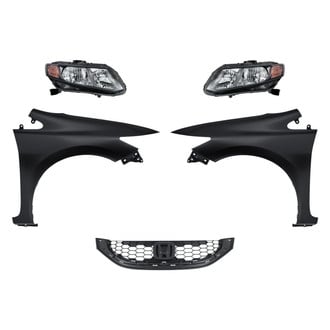 Replacement - 5-Piece Kit (Driver and Passenger Side Headlights, Grille, Driver and Passenger Side Fenders) (Standard Line)