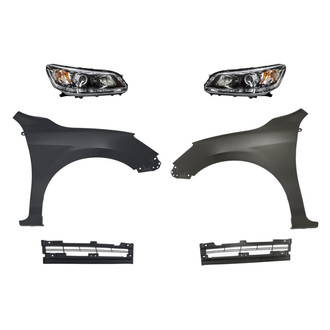 Replacement - 6-Piece Kit (Driver and Passenger Side Headlights, Driver and Passenger Side Lower Grille Inserts, Driver and Passenger Side Fenders) (CAPA Certified)