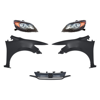 Replacement - 5-Piece Kit (Driver and Passenger Side Headlights, Grille, Driver and Passenger Side Fenders) (Standard Line)