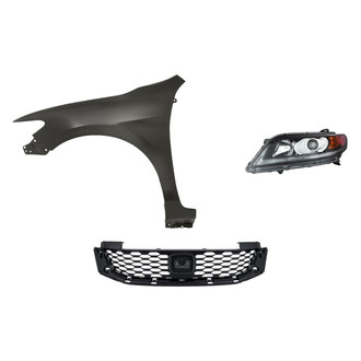 Replacement - 3-Piece Kit (Driver Side Headlight, Grille, Front Driver Side Fender) (Standard Line)
