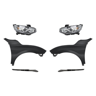 Replacement - 6-Piece Kit (Driver and Passenger Side Headlights, Driver and Passenger Side Grille Moldings, Driver and Passenger Side Fenders)