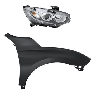 Replacement - 2-Piece Kit (Passenger Side Headlight, Front Passenger Side Fender) (CAPA Certified)