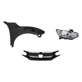 Replacement - 3-Piece Kit (Passenger Side Headlight, Grille, Front Passenger Side Fender) (CAPA Certified)