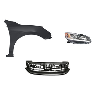 Replacement - 3-Piece Kit (Passenger Side Headlight, Grille, Front Passenger Side Fender) (Standard Line)