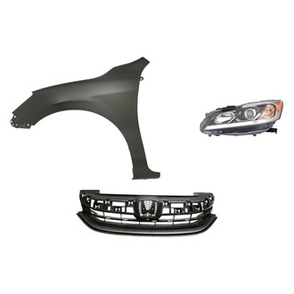 Replacement - 3-Piece Kit (Driver Side Headlight, Grille, Front Driver Side Fender) (Standard Line)