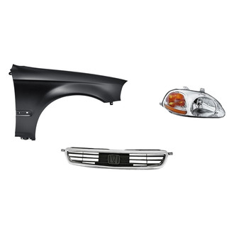 Replacement BNDL-255960 - 3-Piece Kit (Passenger Side Headlight, Grille, Front Passenger Side Fender) (Standard Line)