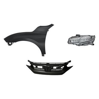 Replacement - 3-Piece Kit (Driver Side Headlight, Grille, Front Driver Side Fender) (Standard Line)