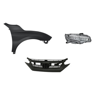 Replacement - 3-Piece Kit (Passenger Side Headlight, Grille, Front Passenger Side Fender) (Standard Line)