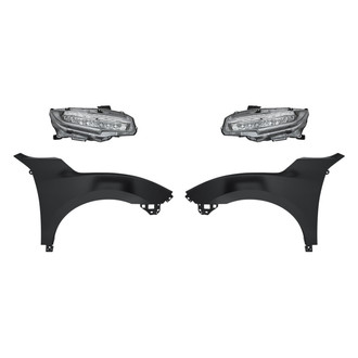 Replacement - 4-Piece Kit (Driver and Passenger Side Headlights, Driver and Passenger Side Fenders)
