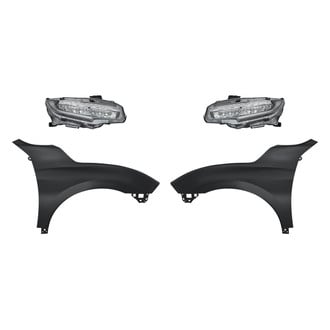 Replacement - 4-Piece Kit (Driver and Passenger Side Headlights, Driver and Passenger Side Fenders) (CAPA Certified)