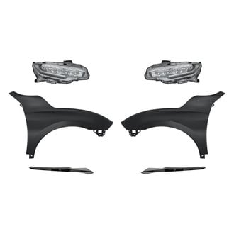 Replacement - 6-Piece Kit (Driver and Passenger Side Headlights, Driver and Passenger Side Grille Moldings, Driver and Passenger Side Fenders) (CAPA Certified)