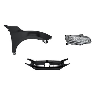 Replacement - 3-Piece Kit (Passenger Side Headlight, Grille, Front Passenger Side Fender) (CAPA Certified)