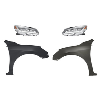 Replacement - 4-Piece Kit (Driver and Passenger Side Headlights, Driver and Passenger Side Fenders) (Standard Line)