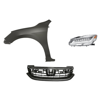 Replacement - 3-Piece Kit (Driver Side Headlight, Grille, Front Driver Side Fender) (CAPA Certified)