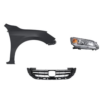 Replacement - 3-Piece Kit (Passenger Side Headlight, Grille, Front Passenger Side Fender) (CAPA Certified)