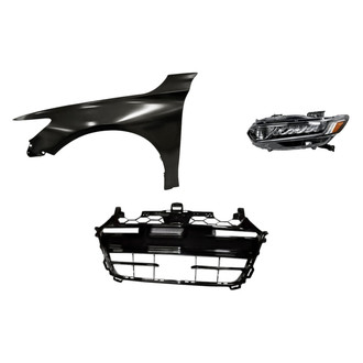 Replacement - 3-Piece Kit (Driver Side Headlight, Grille, Front Driver Side Fender) (CAPA Certified)