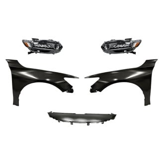 Replacement - 5-Piece Kit (Driver and Passenger Side Headlights, Upper Grille Cover, Driver and Passenger Side Fenders) (CAPA Certified)