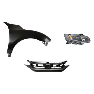 Replacement - 3-Piece Kit (Passenger Side Headlight, Grille, Front Passenger Side Fender)