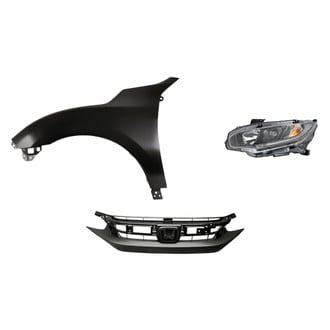 Replacement - 3-Piece Kit (Driver Side Headlight, Grille, Front Driver Side Fender) (CAPA Certified)