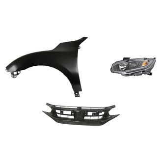 Replacement - 3-Piece Kit (Driver Side Headlight, Grille, Front Driver Side Fender) (CAPA Certified)