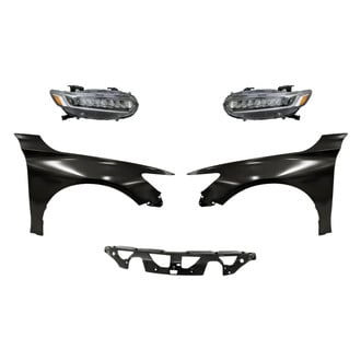 Replacement - 5-Piece Kit (Driver and Passenger Side Headlights, Upper Grille, Driver and Passenger Side Fenders) (Standard Line)