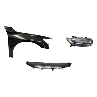 Replacement - 3-Piece Kit (Passenger Side Headlight, Upper Grille Cover, Front Passenger Side Fender) (Standard Line)