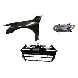 Replacement - 3-Piece Kit (Driver Side Headlight, Grille, Front Driver Side Fender) (CAPA Certified)